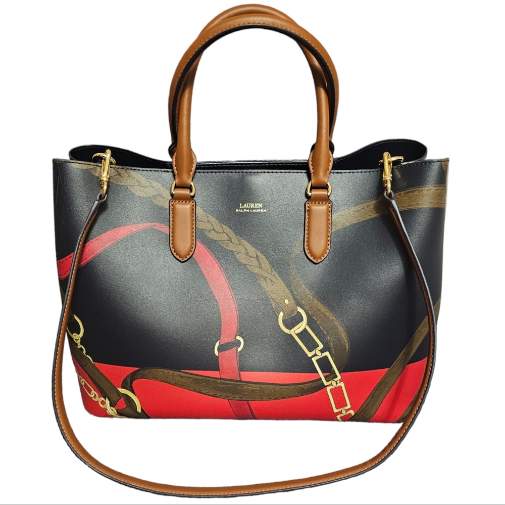 Lauren Ralph Lauren Large Leather Satchel Equestrian